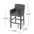 Tabourets de bar de 30,5 pouces en tissu et hévéa (lot de 2)