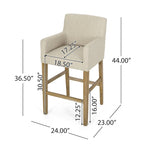 Tabourets de bar de 30,5 pouces en tissu et hévéa (lot de 2)