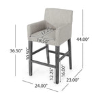 Tabourets de bar de 30,5 pouces en tissu et hévéa (lot de 2)