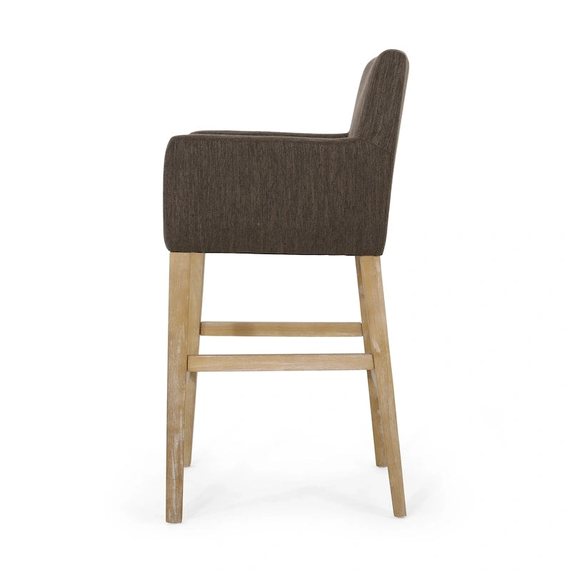 Tabourets de bar de 30,5 pouces en tissu et hévéa (lot de 2)