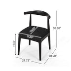 Chaises de salle à manger en tissu et en bois d'hévéa (lot de 2)