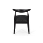 Chaises de salle à manger en tissu et en bois d'hévéa (lot de 2)