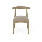 Chaises de salle à manger en tissu et en bois d'hévéa (lot de 2)