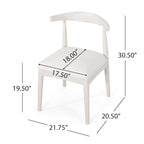 Chaises de salle à manger en tissu et en bois d'hévéa (lot de 2)