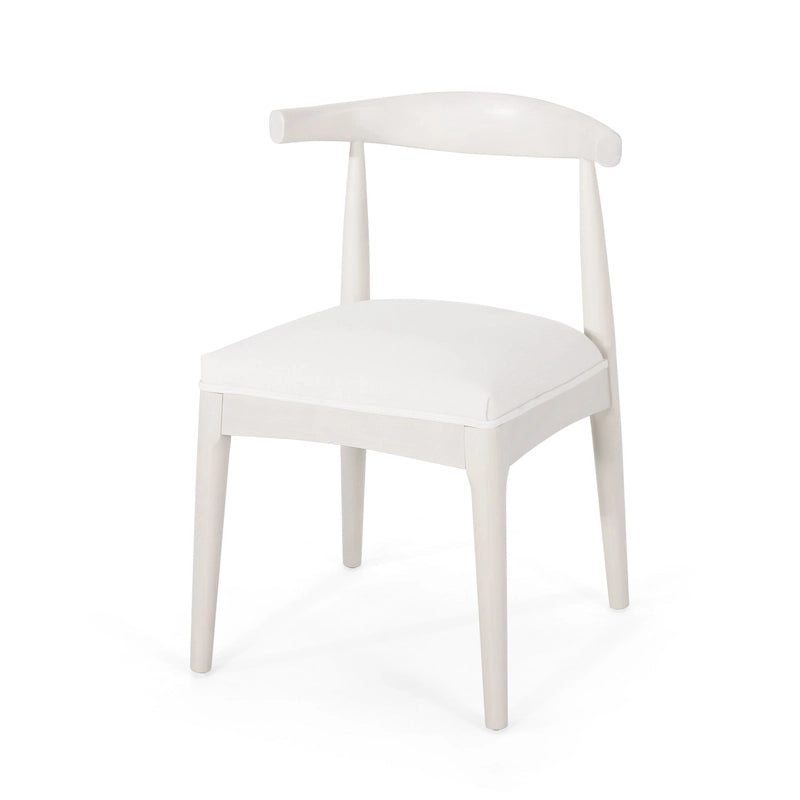 Chaises de salle à manger en tissu et en bois d'hévéa (lot de 2)