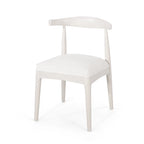 Chaises de salle à manger en tissu et en bois d'hévéa (lot de 2)