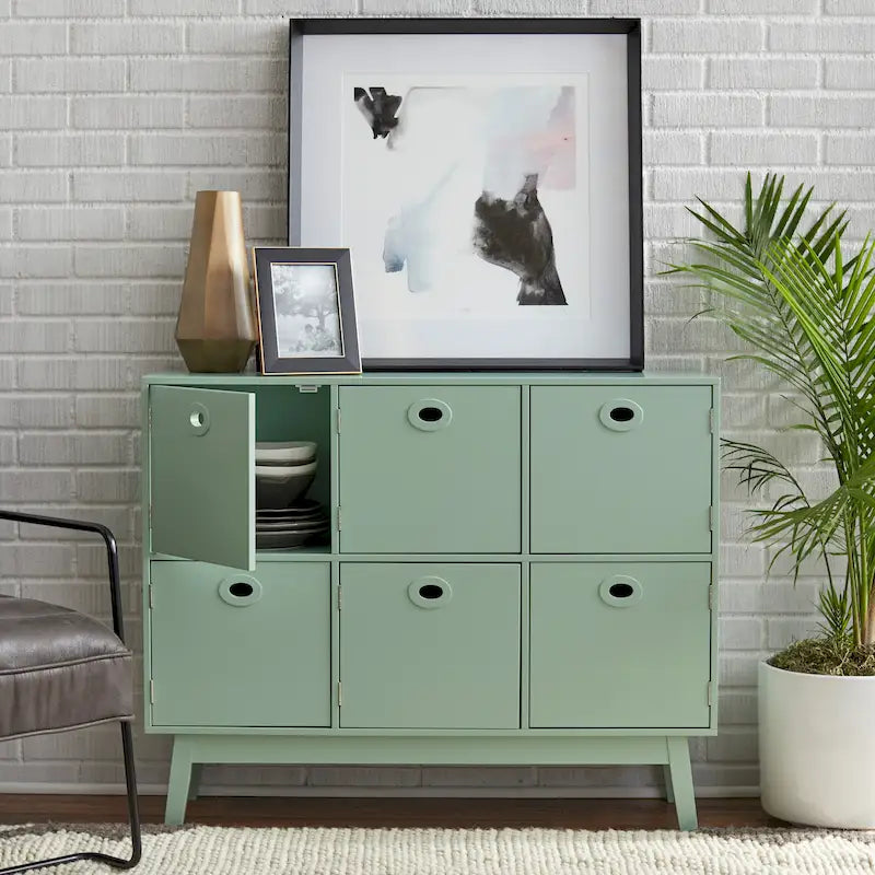 Meuble de rangement Mid-Century Modern à 6 portes