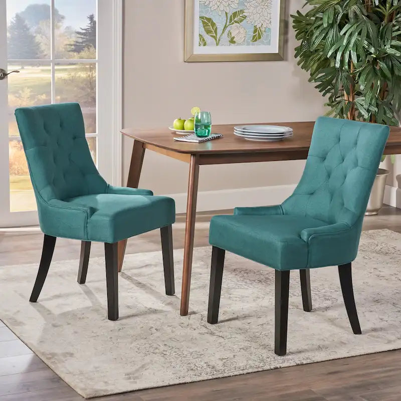 Chaises de salle à manger contemporaines capitonnées (Lot de 2) - 21.50 L x 25.00 l x 36.00 H