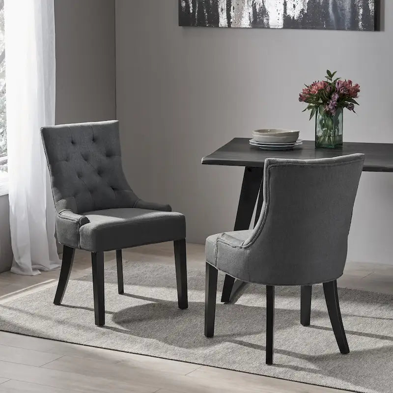 Chaises de salle à manger contemporaines capitonnées (Lot de 2) - 21.50 L x 25.00 l x 36.00 H