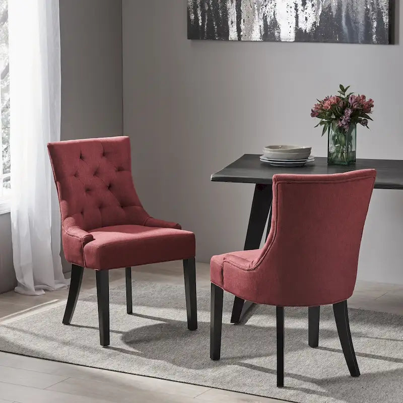 Chaises de salle à manger contemporaines capitonnées (Lot de 2) - 21.50 L x 25.00 l x 36.00 H