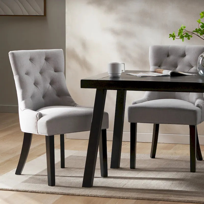 Chaises de salle à manger contemporaines capitonnées (Lot de 2) - 21.50 L x 25.00 l x 36.00 H