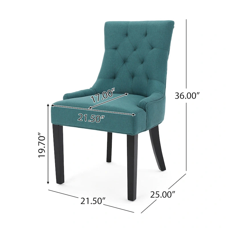 Chaises de salle à manger contemporaines capitonnées (Lot de 2) - 21.50 L x 25.00 l x 36.00 H