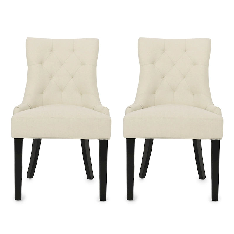 Chaises de salle à manger contemporaines capitonnées (Lot de 2) - 21.50 L x 25.00 l x 36.00 H