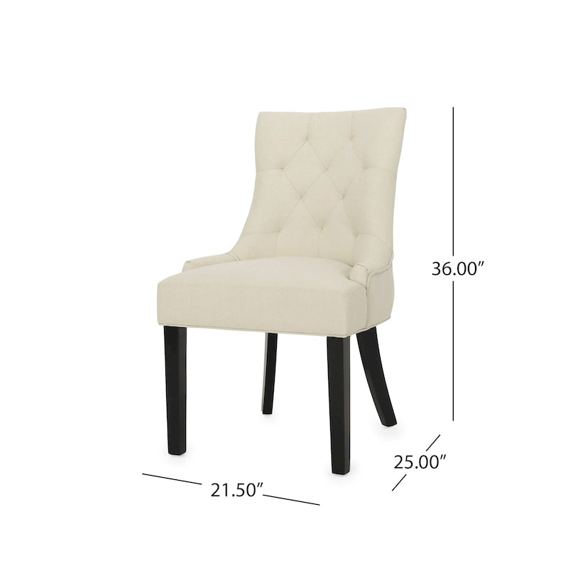 Chaises de salle à manger contemporaines capitonnées (Lot de 2) - 21.50 L x 25.00 l x 36.00 H