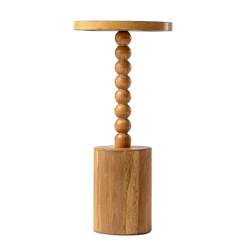 Table d'appoint sur pied en bois, Table à boire moderne avec base, Table Martini ronde pour petit salon, chambre à coucher