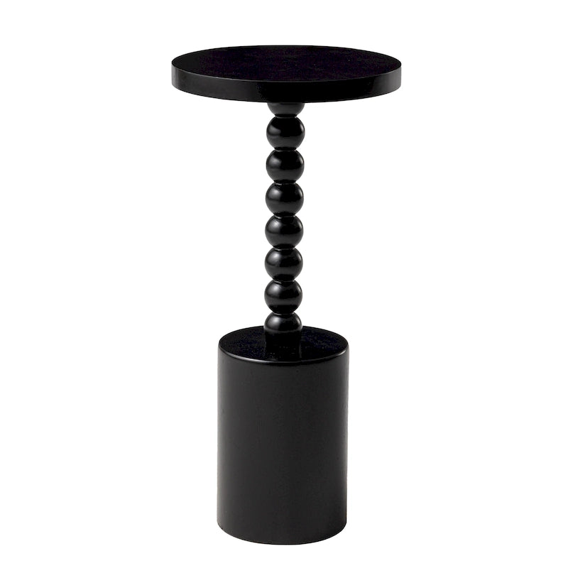 Table d'appoint sur pied en bois, Table à boire moderne avec base, Table Martini ronde pour petit salon, chambre à coucher