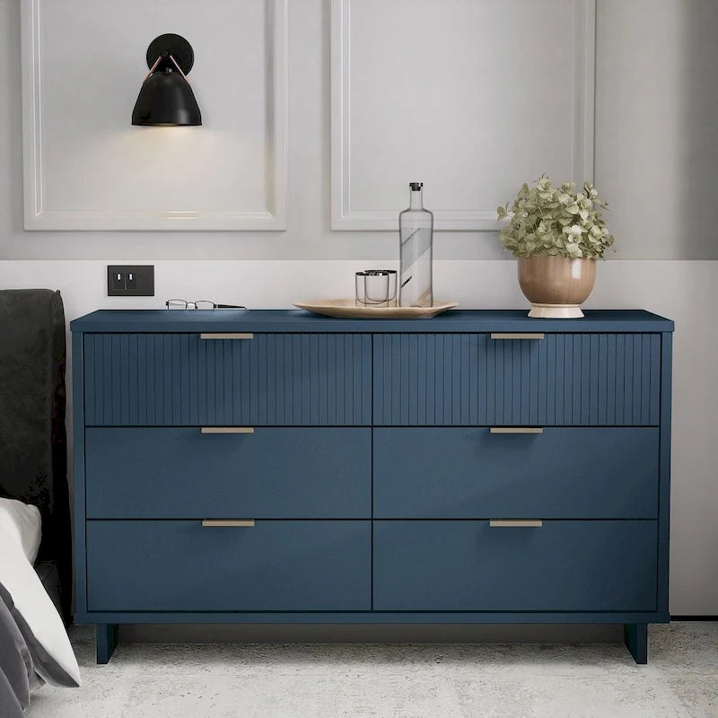 Commode double large moderne à 6 tiroirs Manhattan Comfort Granville 55.07