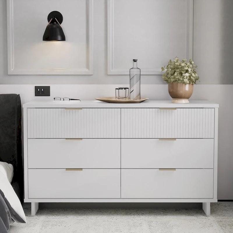 Commode double large moderne à 6 tiroirs Manhattan Comfort Granville 55.07