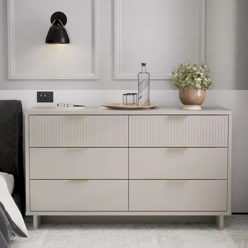Commode double large moderne à 6 tiroirs Manhattan Comfort Granville 55.07