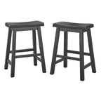 Simple Living Jalen Solid Wood 24-inch Saddle Stool (Set of 2)