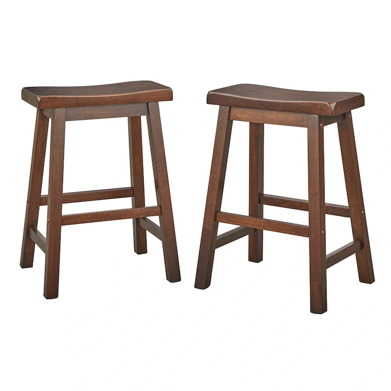 Tabouret de bar 61 cm en bois massif (lot de 2)