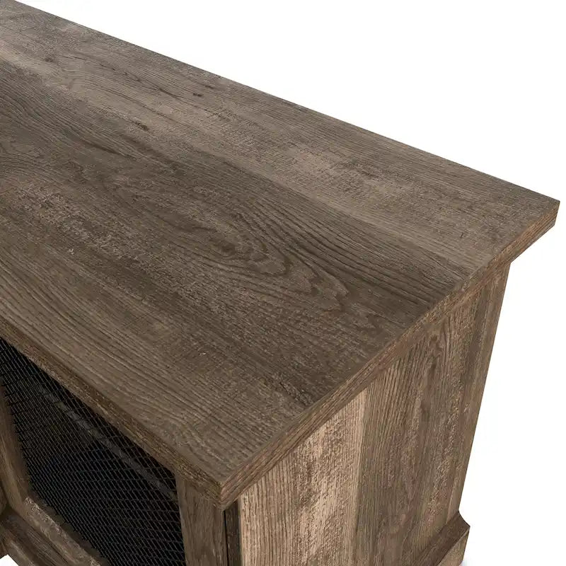 Meuble TV 6 étagères rustique en chêne recyclé de 69 pouces de large