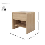 Table d'appoint/de chevet moderne minimaliste avec 1 tiroir - Chêne européen