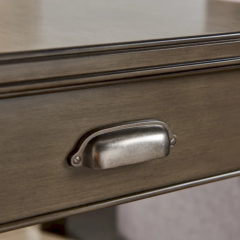 Table d'appoint en bois massif de 20 po avec étagère et tiroir verrouillable dissimulé