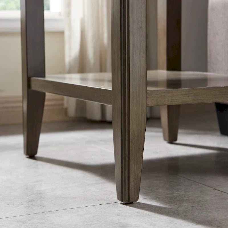 Table d'appoint en bois massif de 20 po avec étagère et tiroir verrouillable dissimulé