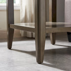 Table d'appoint en bois massif de 20 po avec étagère et tiroir verrouillable dissimulé