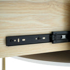 Table basse ronde moderne avec 2 grands tiroirs de rangement