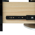 Table basse ronde moderne avec 2 grands tiroirs de rangement