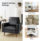Fauteuil en cuir véritable du milieu du siècle
