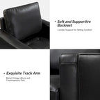 Fauteuil en cuir véritable du milieu du siècle