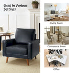 Fauteuil en cuir véritable du milieu du siècle