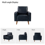 Fauteuil en cuir véritable du milieu du siècle