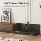 Meuble TV moderne extensible 118 avec 3 tiroirs spacieux, console multimédia à longueur réglable pour salon