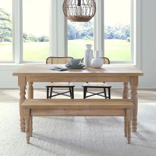 Table à manger en bois massif de 160 cm, 6 places