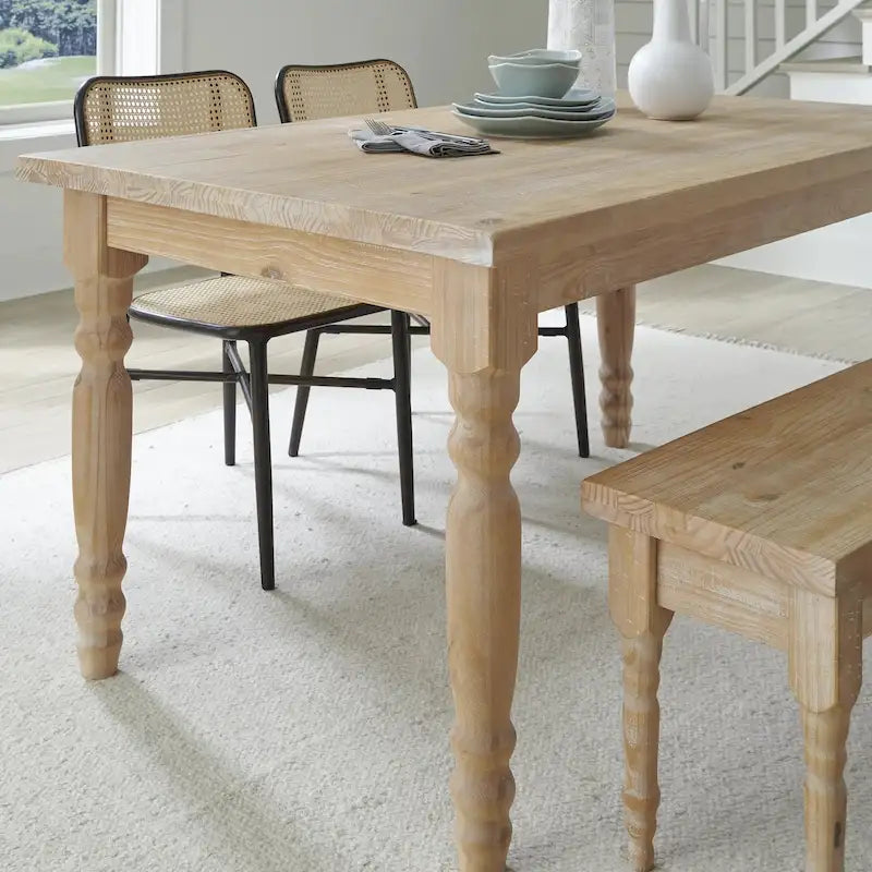 Table à manger en bois massif de 160 cm, 6 places