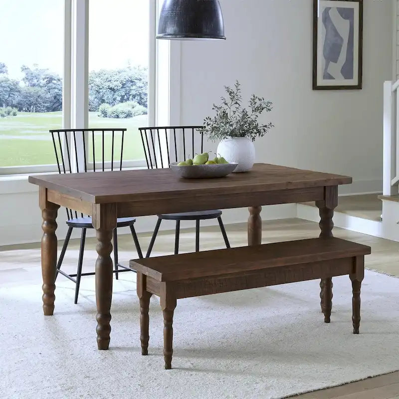 Table à manger en bois massif de 160 cm, 6 places