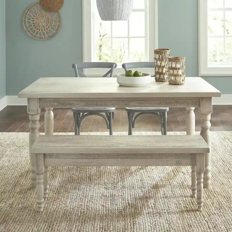Table à manger en bois massif de 160 cm, 6 places