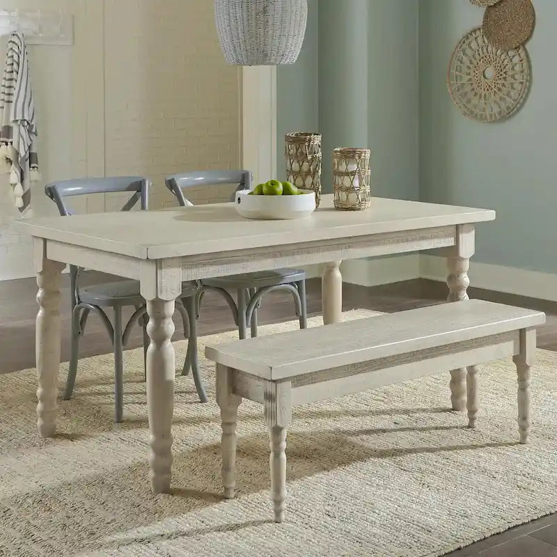 Table à manger en bois massif de 160 cm, 6 places