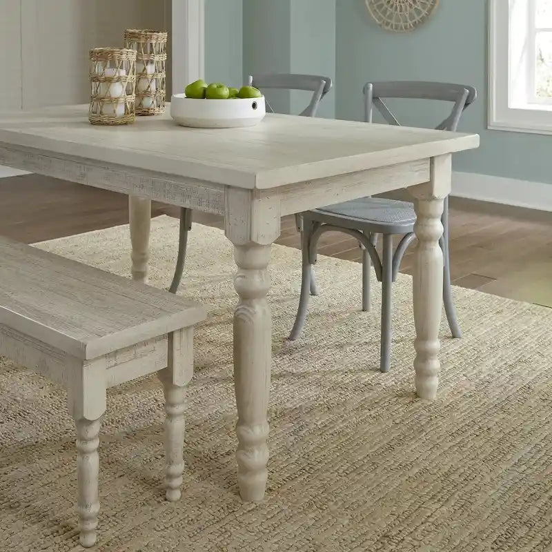 Table à manger en bois massif de 160 cm, 6 places