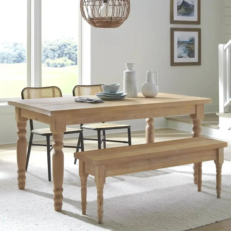 Table à manger en bois massif de 160 cm, 6 places