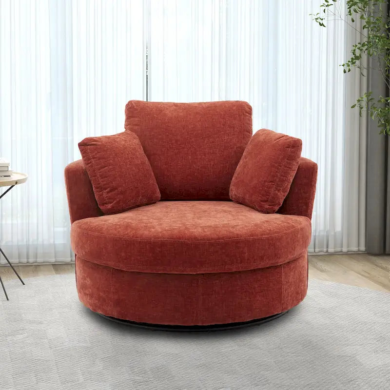 Fauteuil club pivotant rembourré avec base en métal