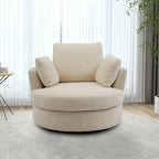 Fauteuil club pivotant rembourré avec base en métal