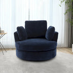 Fauteuil club pivotant rembourré avec base en métal