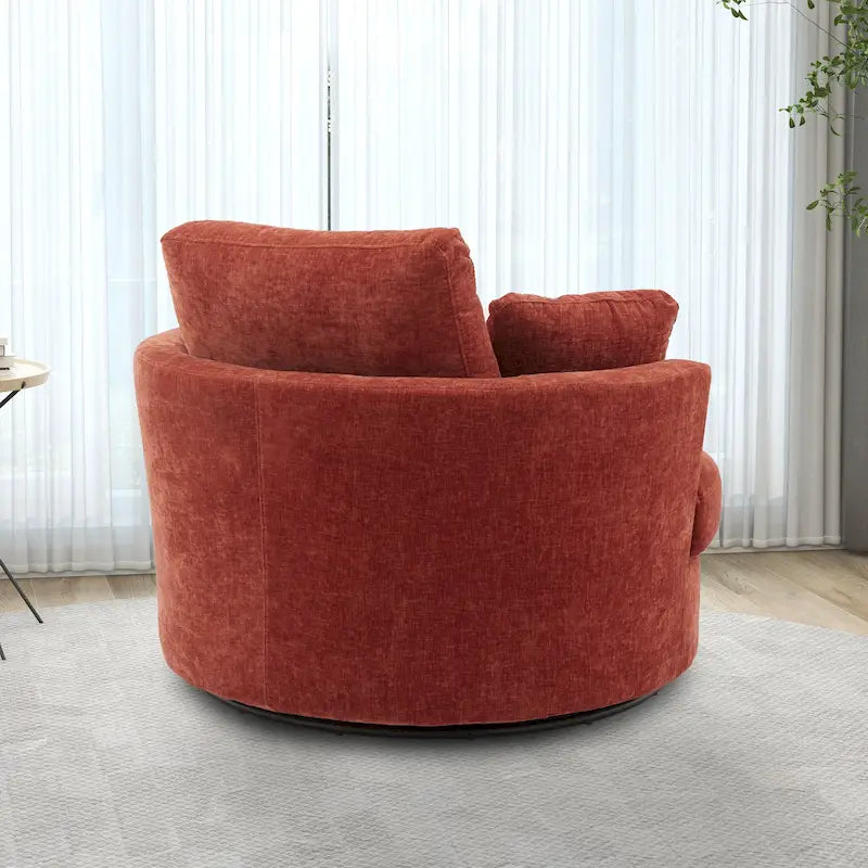 Fauteuil club pivotant rembourré avec base en métal