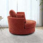 Fauteuil club pivotant rembourré avec base en métal