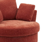 Fauteuil club pivotant rembourré avec base en métal
